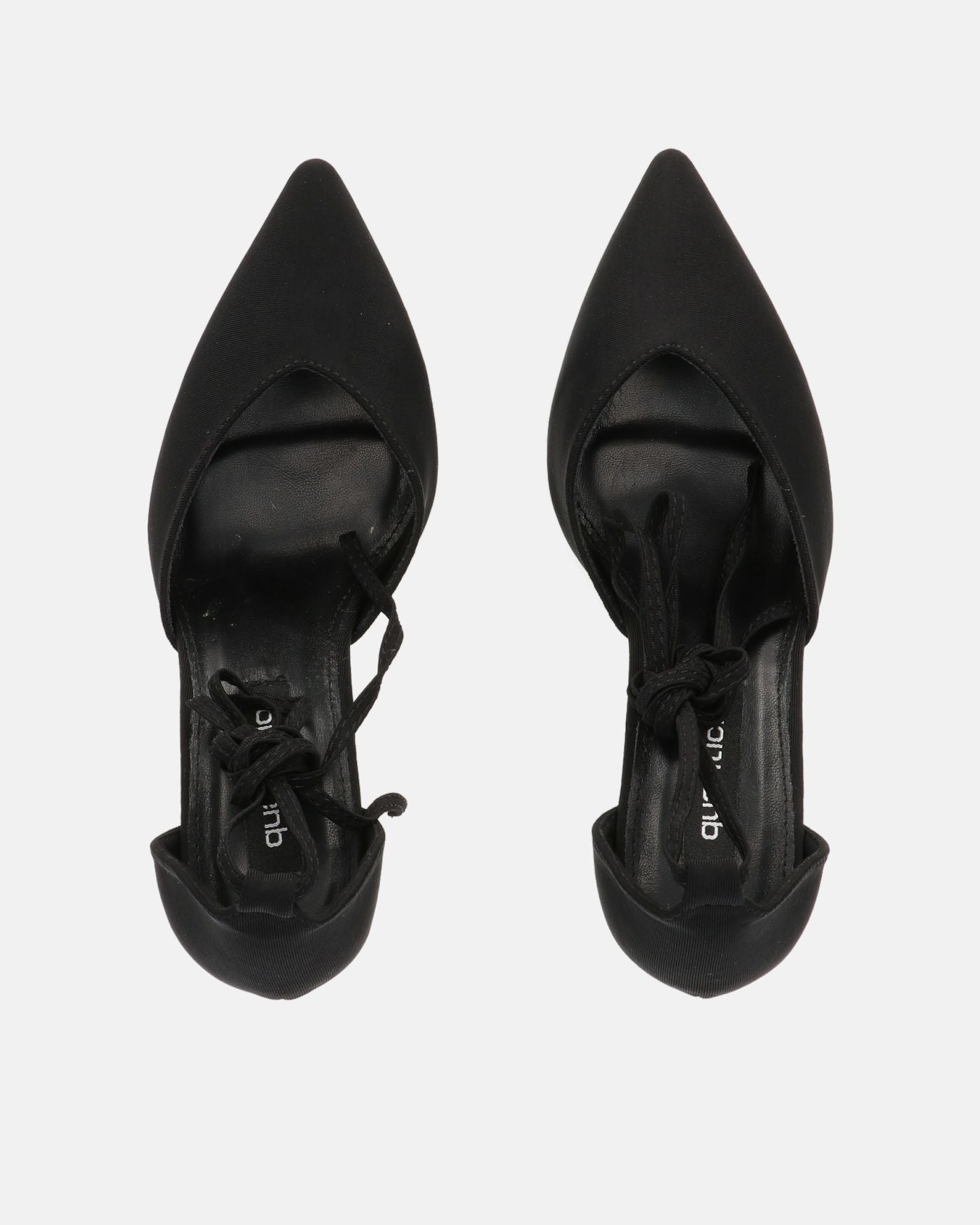MAURA - talons aiguilles pointus à lacets lycra noir