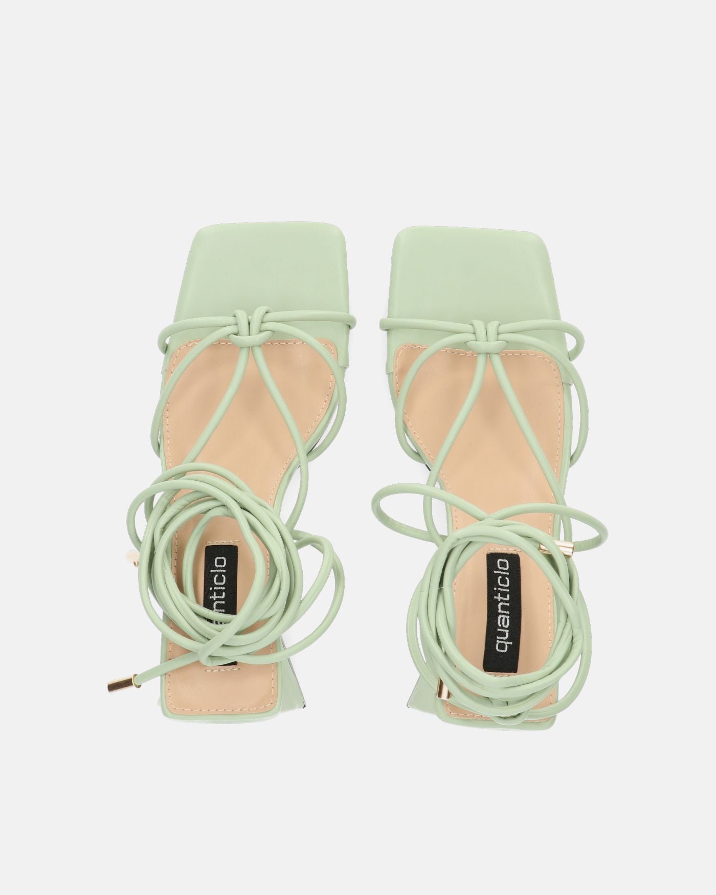 MELISA - sandali con lacci in ecopelle verde