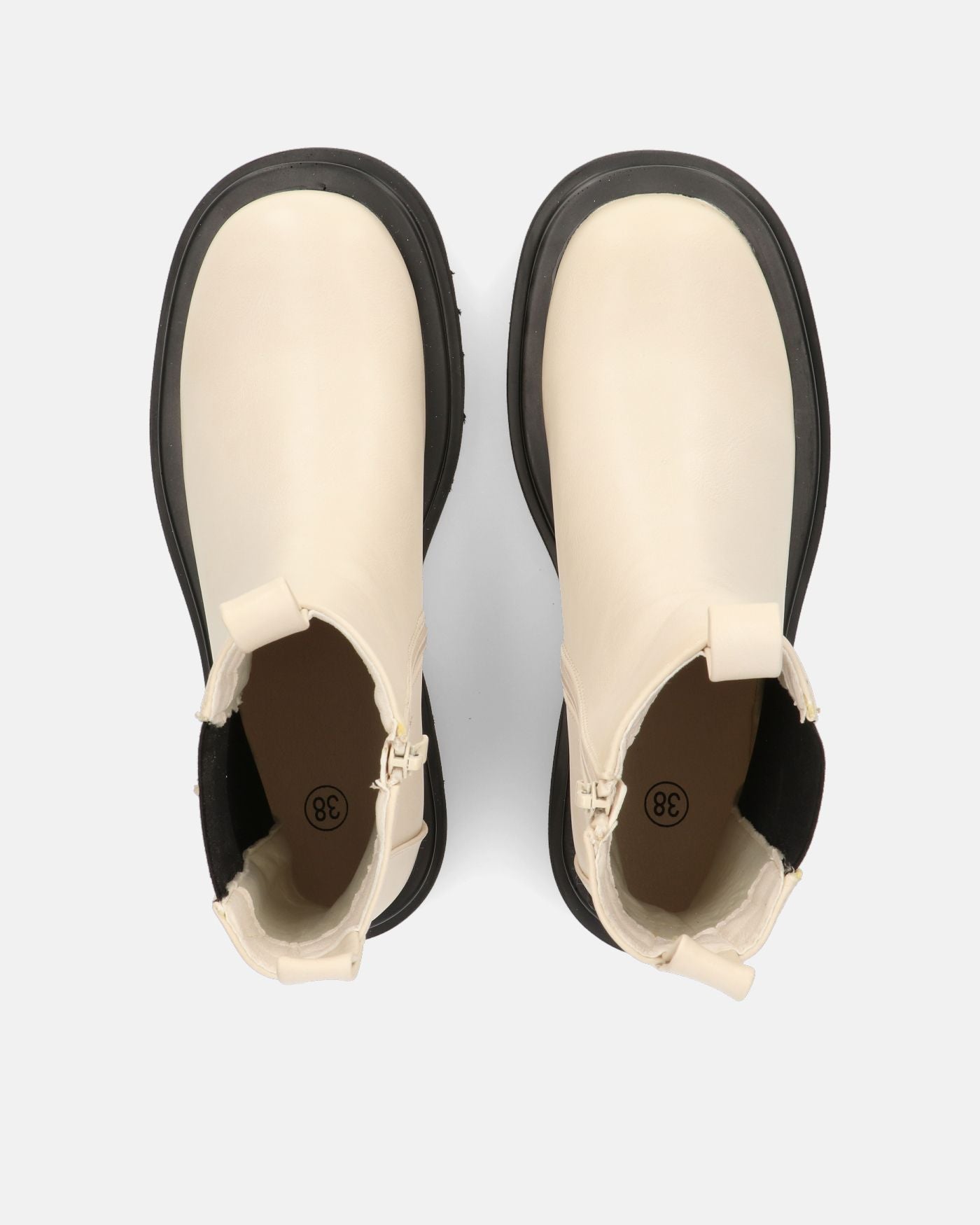 FEBE - scarpe beige con banda elastica in ecopelle