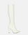 KSENIA - stivali alti bianco con tacco e trama coccodrillo