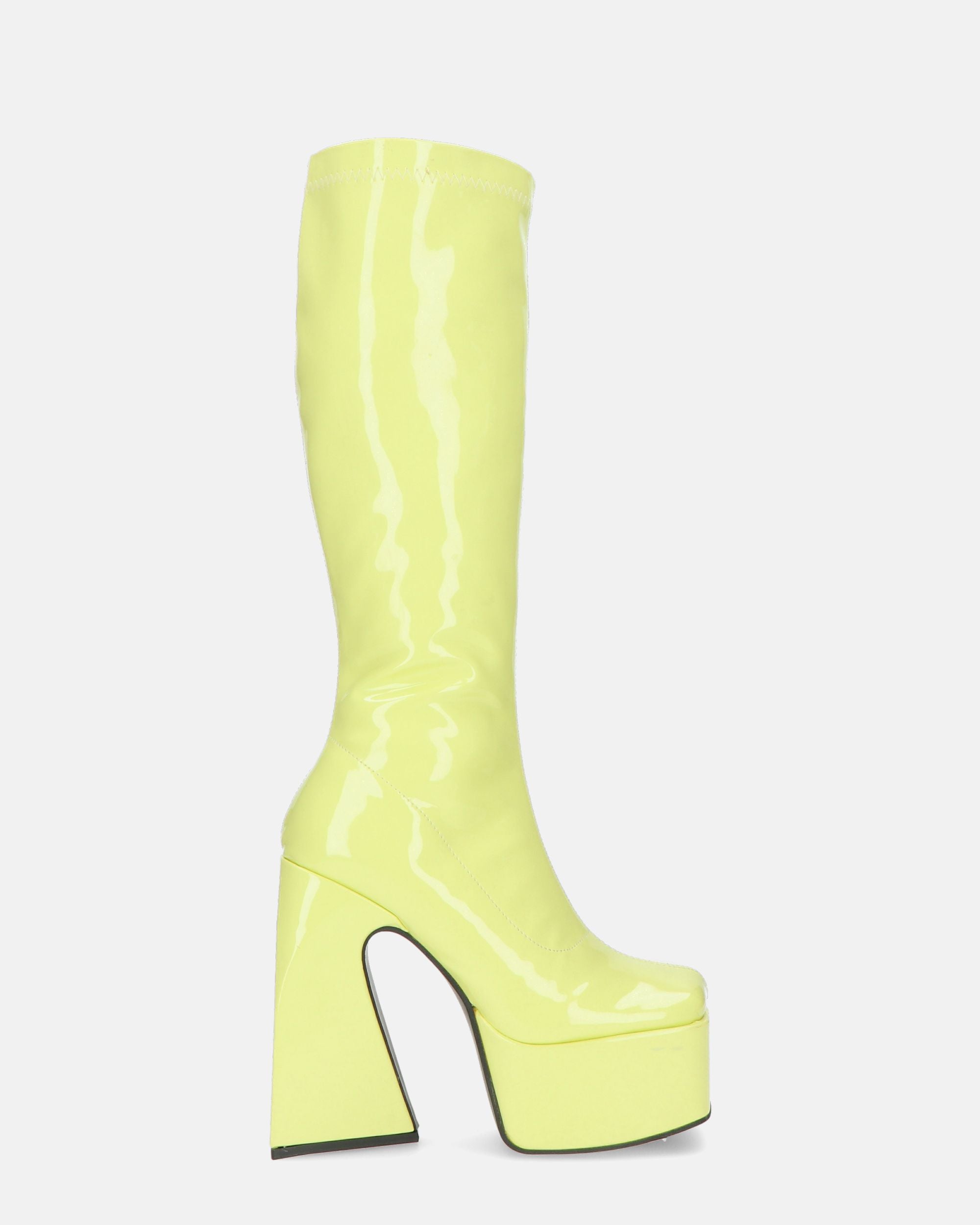BECKA bottes hautes en verre jaune avec zip et talon carre QUANTICLO Black Friday 30 su tutto