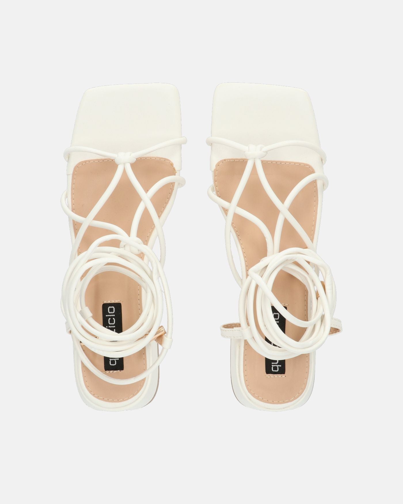 MARYNA - sandali bianchi in PU con lacci