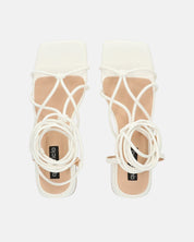 MARYNA - sandali bianchi in PU con lacci