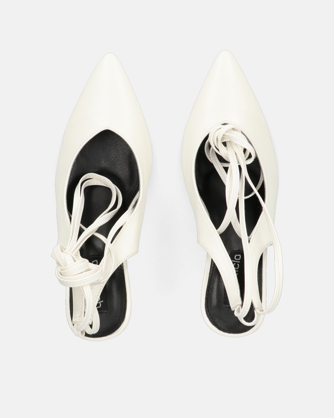 ADENIKE - décolleté con lacci in ecopelle bianca