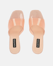 FIAMMA - sandalo con tacco in perspex beige con suola in PU