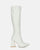 TRUDY - stivali alti con tacco alto in PU bianco