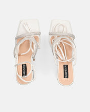 BIRGIT - sandali il satin bianco con gemme