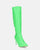 LAILA - stivali alti in ecopelle verde con trama coccodrillo e cintura laterale
