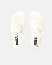 LACEY - sandali infradito bassi bianchi con lacci