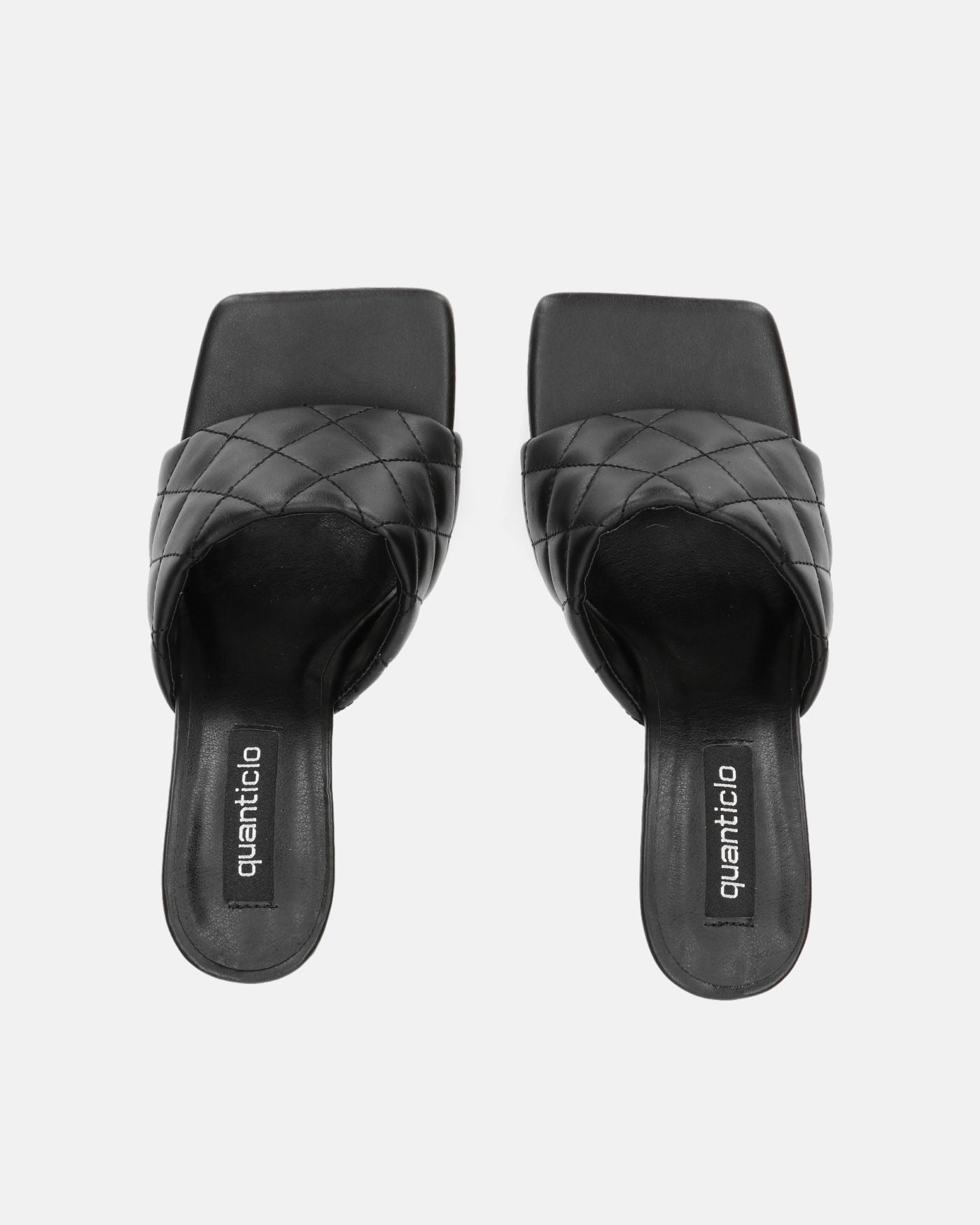 GABY - talon aiguille noir avec bande et coutures