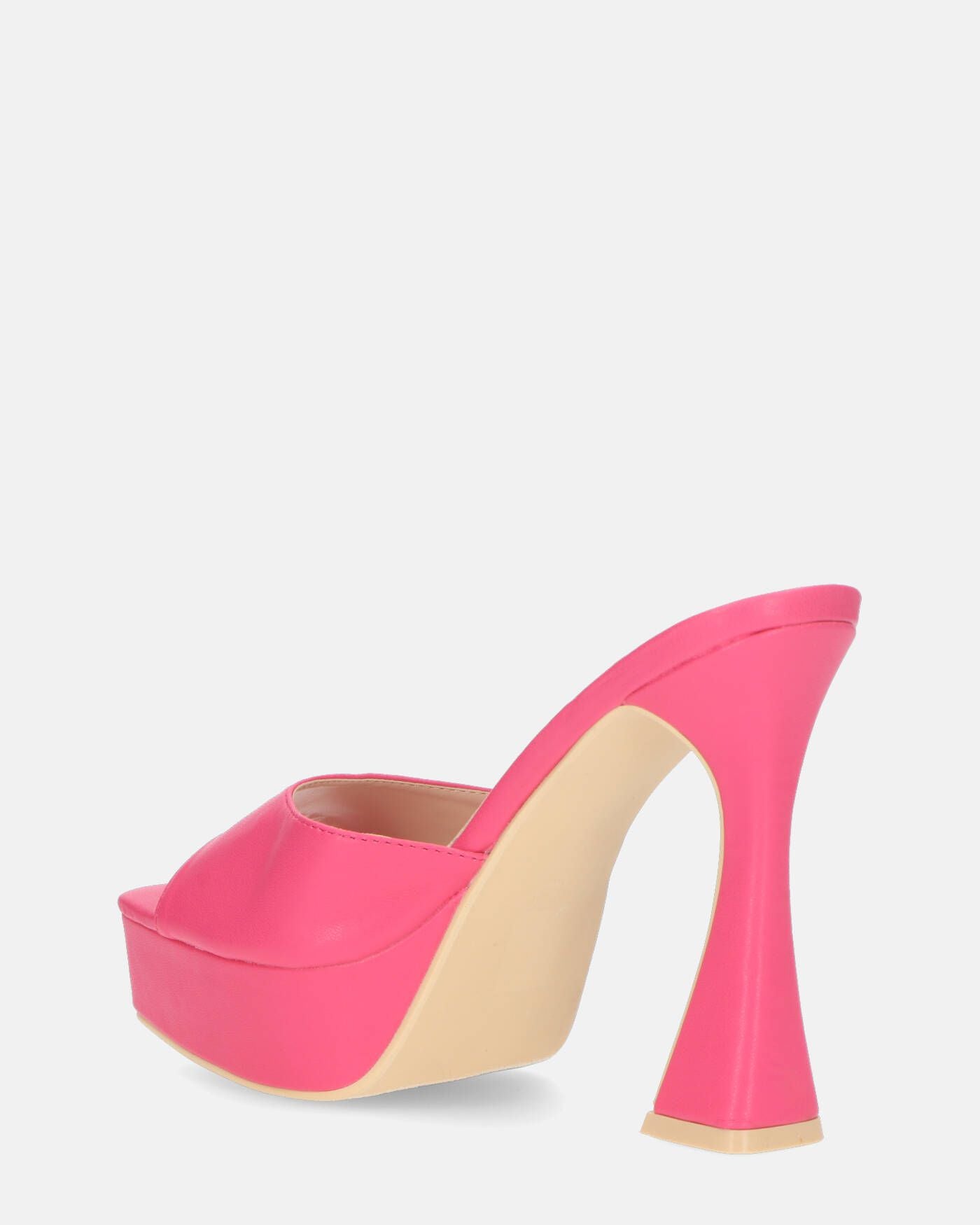 UMA - scarpe con tacco squadrato in ecopelle fucsia