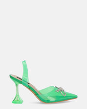 CONSUELO - tacchi in perspex verdi con decorazioni in punta