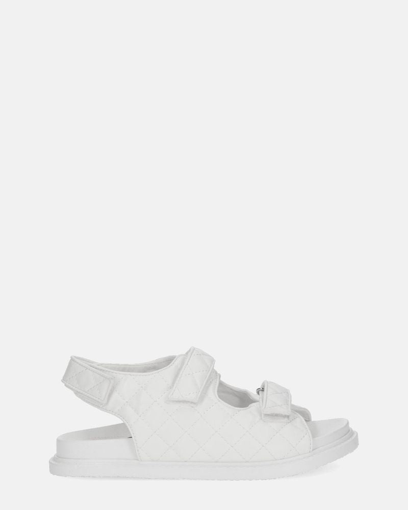ALIZEE - sandali in ecopelle bianca con effetto padded