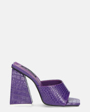 BUKET - sandali con tacco viola coccodrillo