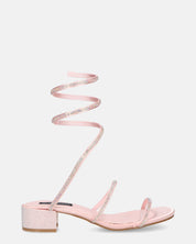 NATALIYA - sandales rosee plates à spirale