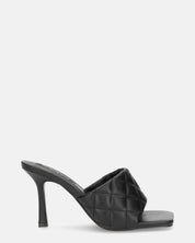 GABY - talon aiguille noir avec bande et coutures