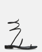 DOMINIKA - tacchi bassi neri con gemme e spirale.