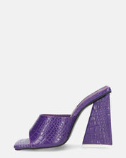 BUKET - sandali con tacco viola coccodrillo