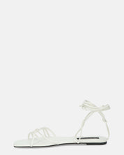 NECLA - sandalo basso bianco infradito con lacci