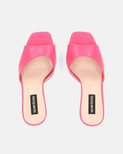 UMA - scarpe con tacco squadrato in ecopelle fucsia