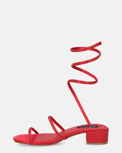 NATALIYA - sandali bassi rossi con spirale