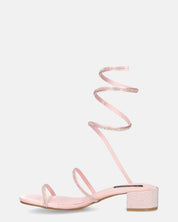 NATALIYA - sandales rosee plates à spirale