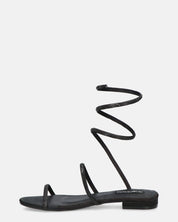 DOMINIKA - tacchi bassi neri con gemme e spirale.