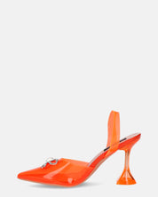 CONSUELO - tacchi in perspex arancioni con decorazioni in punta