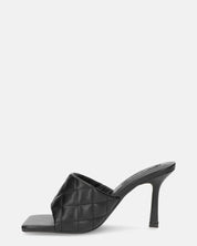 GABY - talon aiguille noir avec bande et coutures