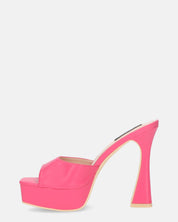 UMA - scarpe con tacco squadrato in ecopelle fucsia