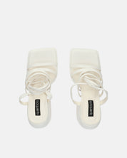 GILDA - sandali con tacco in ecopelle bianca con lacci