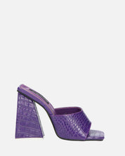 BUKET - sandali con tacco viola coccodrillo
