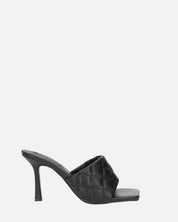 GABY - talon aiguille noir avec bande et coutures