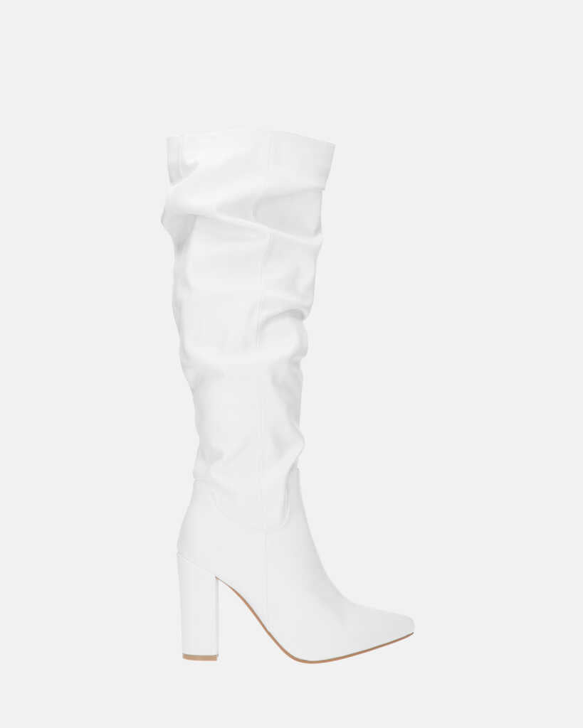 JONITTA - stivale alto con tacco bianco