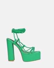NADITZA - sandali con tacco alto e lacci in ecopelle verde