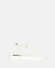 LACEY - sandali infradito bassi bianchi con lacci