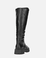 ELLE - stivale in ecopelle nera con lacci