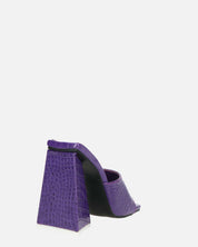 BUKET - sandali con tacco viola coccodrillo