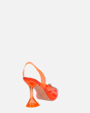 CONSUELO - tacchi in perspex arancioni con decorazioni in punta