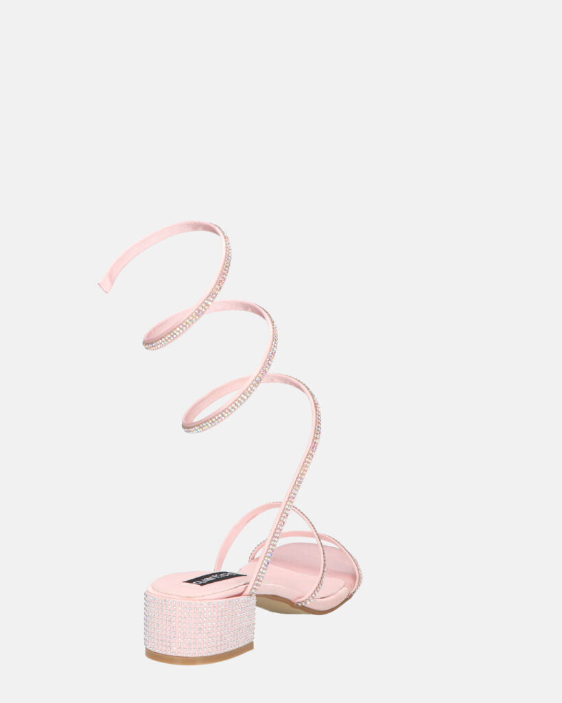 NATALIYA - sandales rosee plates à spirale