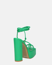 NADITZA - sandali con tacco alto e lacci in ecopelle verde