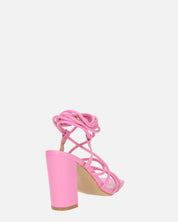 MARISOL - sandali con tacco rosa con lacci