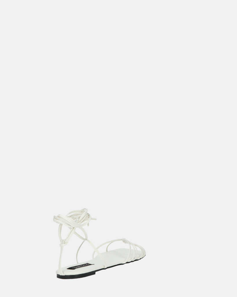 NECLA - sandalo basso bianco infradito con lacci