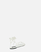 NECLA - sandalo basso bianco infradito con lacci