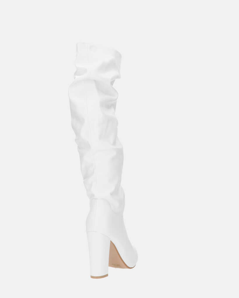 JONITTA - stivale alto con tacco bianco