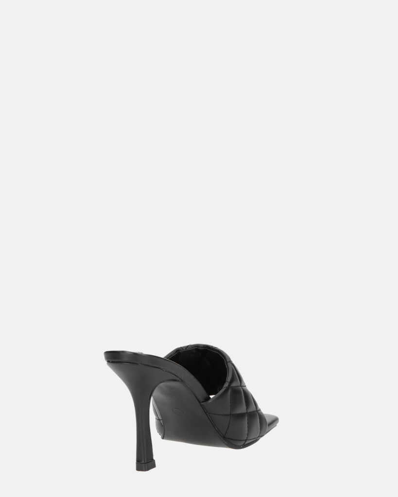 GABY - talon aiguille noir avec bande et coutures