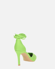 MAURA - tacchi a spillo a punta con lacci in lycra verde mela