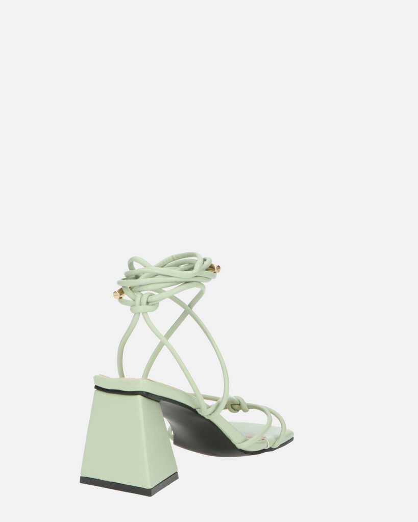 MELISA - sandali con lacci in ecopelle verde