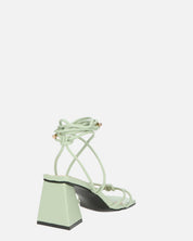 MELISA - sandali con lacci in ecopelle verde