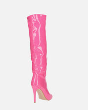 LOLY - stivale con tacco in glassy fuchsia